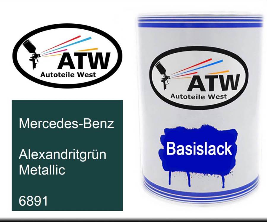 Mercedes-Benz, Alexandritgrün Metallic, 6891: 500ml Lackdose, von ATW Autoteile West.